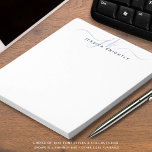 Navy Blue Script Monogram Initials Name Notepad<br><div class="desc">Personalized modern notepad with simple handwritten script monogram or initials and name in light and dark navy blue. CHANGES: The text font style, colour, size and placement can be changed by clicking on CUSTOMIZE FURTHER under the PERSONALIZE section for a custom look. ASSISTANCE: For help with design modification/personalization, colour change,...</div>