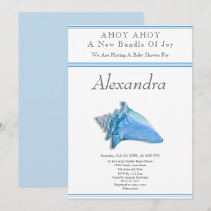 Navy Blue Seahorse Ahoy it's a Boy Baby Shower