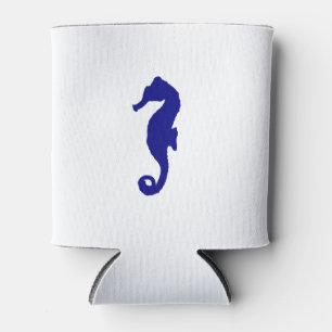 Navy Blue Seahorse Can Cooler