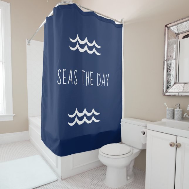 Navy Blue Seas the Day Waves Nautical (In Situ)