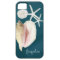 Navy Blue Seashell Modern Beach Conch Starfish