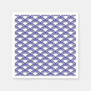 Navy Blue Seigaiha Pattern Napkin