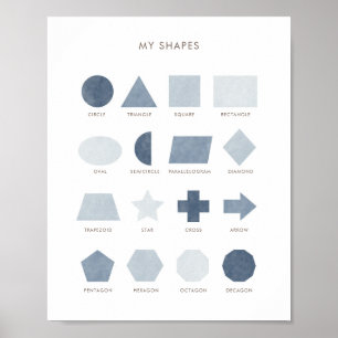 Navy Blue Shapes Educational Classroom Decor