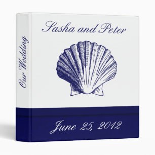 Navy Blue Shell Wedding Planner Binder