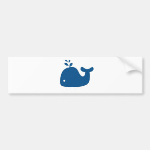 Navy Blue Silhouette Whale Bumper Sticker