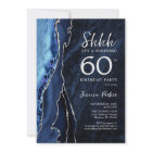 Navy Blue Silver Agate Surprise 60th Birthday