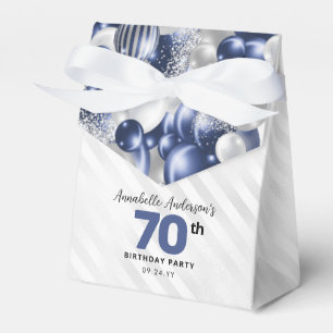 Navy Blue Silver Balloon Glitter Favour Birthday Favor Box