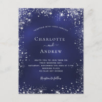 Navy blue silver glitter dust wedding