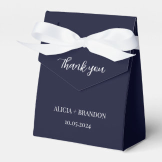 Navy Blue Simple Elegant Modern Wedding Favor Box