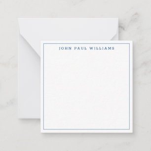 Navy Blue Simple Formal Modern Thin Border Square Card
