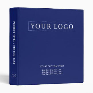 Navy Blue Simple Minimal Business Logo Promotion Binder