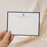 Navy Blue Simple Modern Stationery Classic  Card<br><div class="desc">Navy Blue Simple Modern Stationery Classic Note Card</div>