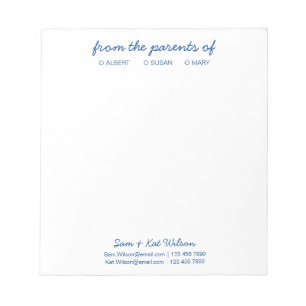  Navy Blue Simple Script From The Parents Of  Notepad