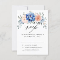Navy Blue Slate Dusty Blush Pink Floral Wedding 