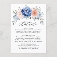 Navy Blue Slate Dusty Blush Pink Wedding Details