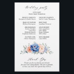 Navy Blue Slate Dusty Blush Pink Wedding Program<br><div class="desc">Navy blue blush pink floral wedding program featuring elegant bouquet of navy blue,  royal blue ,  white ,  blush garden rose,  hydrangea,   and sage green eucalyptus leaves. Please contact me for any help in customization or if you need any other product with this design.</div>