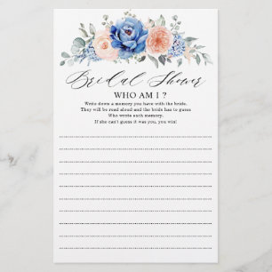 Navy Blue Slate Dusty Blush Who Am I Game