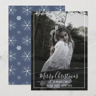 Navy Blue Snowflacon Christmas Carte photo 1 Photo