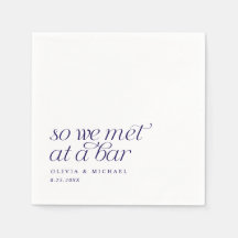 Navy Blue So We Met at a Bar Modern Simple Wedding