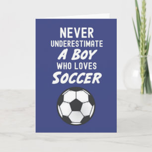 Navy Blue Soccer Cards For Kids Boy Sports Modern