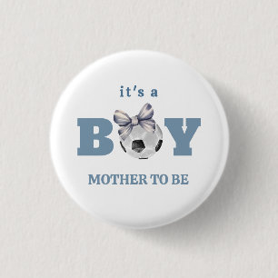 Navy Blue Soccer Sport Mother To Be  Baby Shower  1 Inch Round Button
