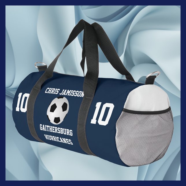 Navy Blue Soccer Team Coach Player Duffle Bag (Creator Uploaded)