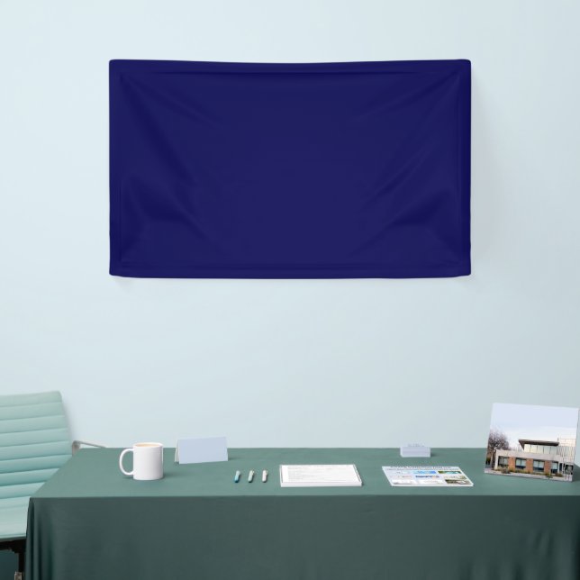 Navy Blue Solid Colour Customize It Banner (Tradeshow)