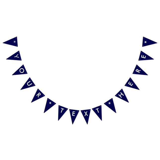 Navy Blue Solid Colour Customize It Bunting Flags (All)