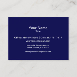 Navy Blue Solid Colour Customize It Business Card