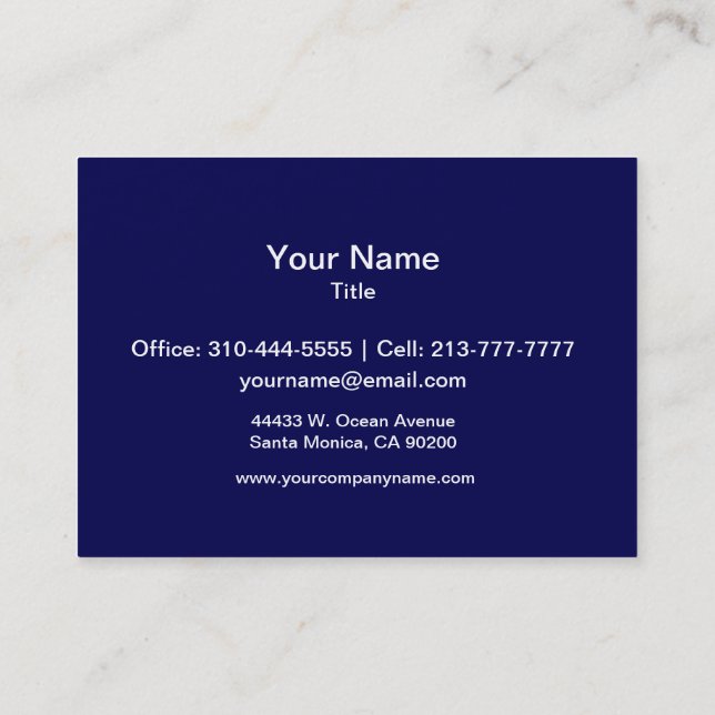 Navy Blue Solid Colour Customize It Business Card (Back)