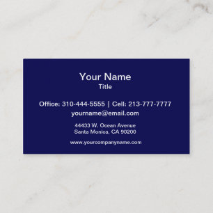 Navy Blue Solid Colour Customize It Business Card