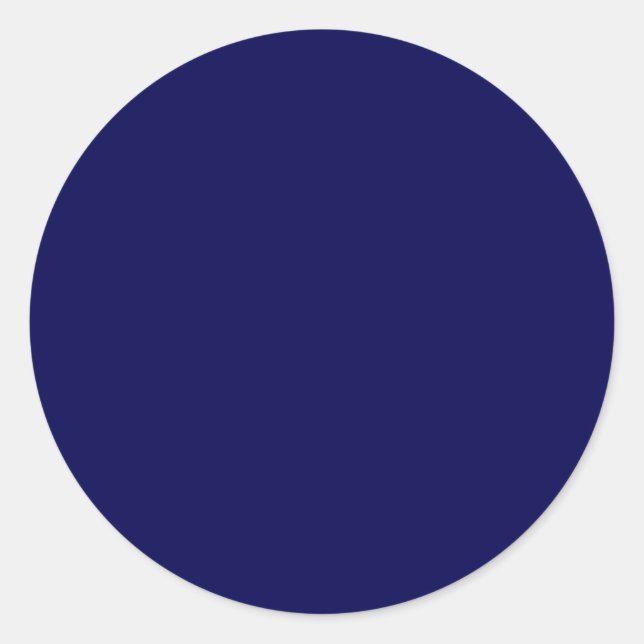 Navy Blue Solid Colour Customize It Classic Round Sticker (Front)