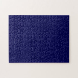 Navy Blue Solid Colour Customize It Jigsaw Puzzle