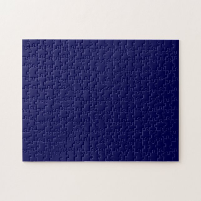 Navy Blue Solid Colour Customize It Jigsaw Puzzle (Horizontal)