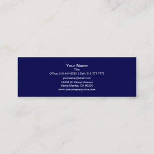 Navy Blue Solid Colour Customize It Mini Business Card