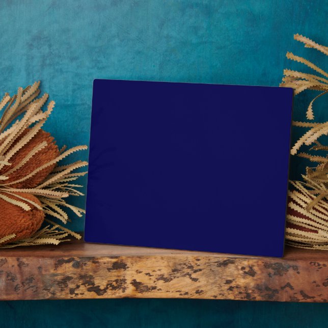 Navy Blue Solid Colour Customize It Plaque (Side)