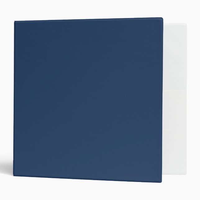 Navy Blue Solid Colour Minimalist Binder (Front/Inside)
