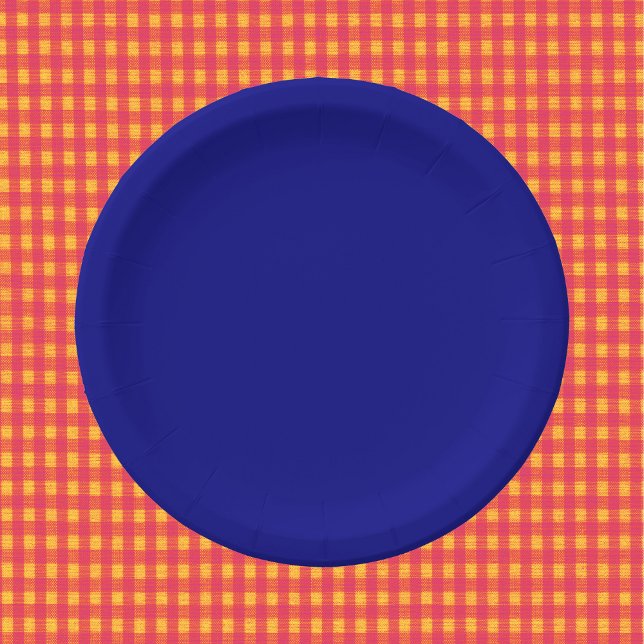 Navy Blue Solid Colour Paper Plate (Creator Uploaded)