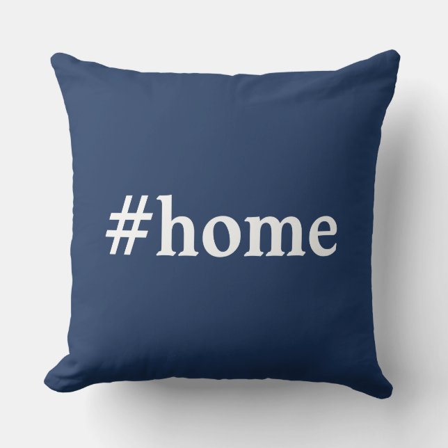 Navy Blue Solid #Home Throw Pillow (Front)