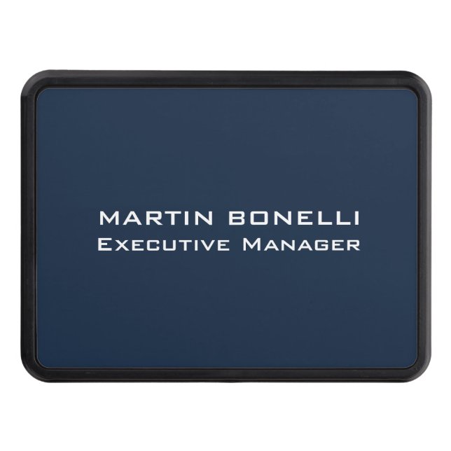 Navy Blue Special Unique Modern Executive Manager Trailer Hitch Cover (Front)
