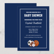 Navy Blue Sports Baby Shower