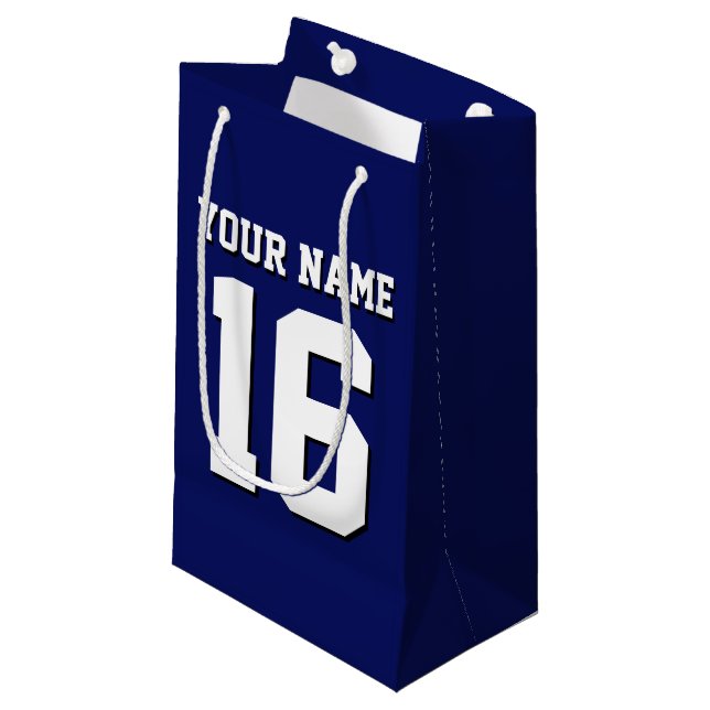 Navy Blue Sports Jersey Team Jersey Small Gift Bag (Front Angled)