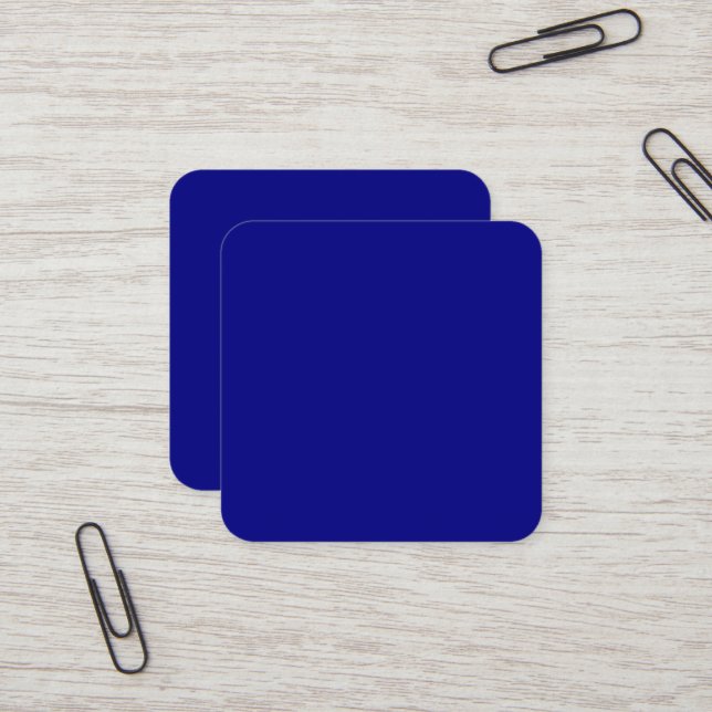 Navy Blue Square Business Card (Front/Back In Situ)