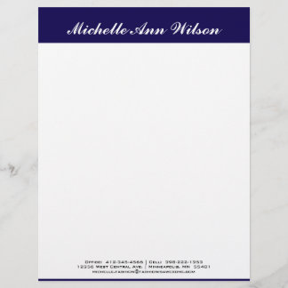 Navy Blue Square Custom & Professional Letterhead