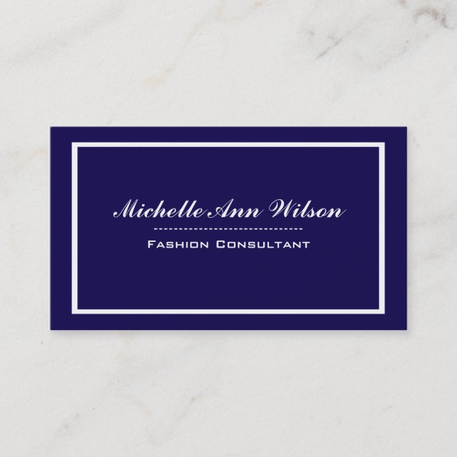 Navy Blue Square Professional Business Cards (Front)