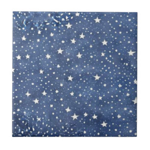 Navy blue star sky tile