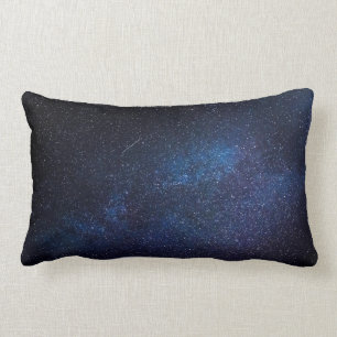 Navy Blue Starry Night sky Galaxy Lumbar Pillow