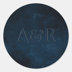 Navy blue Sticker monogram,