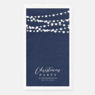 Navy Blue String Lights Elegant Cheers Event Napkin