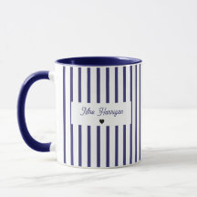 Navy Blue Stripe Monogram